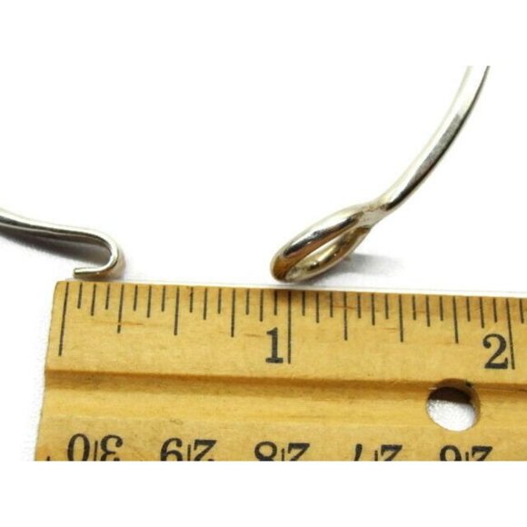 Single Wave Curved Latch Bangle Bracelet Hallmark DP Sterling Silver 925 Patina - Picture 5 of 12